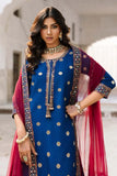 3 Piece Unstitched Heavy Embroidered Dhanak Suit ( Four-sided ready to Wear Embroidered Organza Dupatta )
