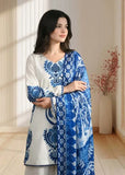 3 Piece Unstitched Heavy Embroidered Dhanak Suit ( Printed Woolen Shawl )