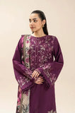 3 Piece Unstitched Heavy Embroidered Dhanak Suit ( Printed Woolen Shawl )