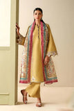 3 Piece Unstitched Heavy Embroidered Dhanak Suit ( Printed Woolen Shawl )