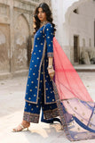 3 Piece Unstitched Heavy Embroidered Dhanak Suit ( Four-sided ready to Wear Embroidered Organza Dupatta )