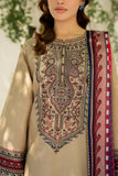 3 Piece Unstitched Heavy Embroidered Dhanak Suit ( Printed Woolen Shawl )