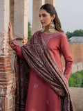 3 Piece Unstitched Heavy Embroidered Dhanak Suit ( Printed Woolen Shawl )