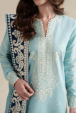 3 Piece Unstitched Heavy Embroidered Dhanak Suit ( Four-sided Ready to Wear Embroidered Dhanak Shawl )