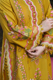 3 Piece Unstitched Heavy Embroidered Chickan Kari Dhanak Suit ( Four-sided Ready to Wear Embroidered Dhanak Shawl )