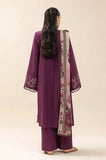 3 Piece Unstitched Heavy Embroidered Dhanak Suit ( Printed Woolen Shawl )