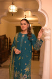 3 Piece Unstitched Heavy Embroidered Dhanak Suit ( Printed Woolen Shawl )