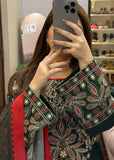3 Piece Unstitched Heavy Embroidered Dhanak Suit ( Printed Woolen Shawl )