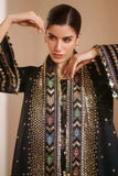 3 Piece Unstitched Heavy Embroidered Velvet Suit ( Ready To Wear Four-sided Embroidered Chiffon )