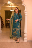 3 Piece Unstitched Heavy Embroidered Dhanak Suit ( Printed Woolen Shawl )