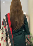 3 Piece Unstitched Heavy Embroidered Dhanak Suit ( Printed Woolen Shawl )