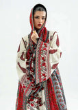 3 Piece Unstitched Heavy Embroidered Dhanak Suit ( Printed Woolen Shawl )