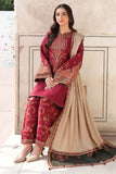 3 Piece Unstitched Heavy Embroidered Dhanak Suit ( Printed Woolen Shawl )