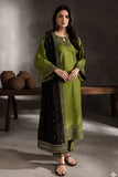 3 Piece Unstitched Heavy Embroidered Dhanak Suit ( Four-sided Embroidered Dhanak Wool Shawl )