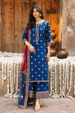 3 Piece Unstitched Heavy Embroidered Dhanak Suit ( Four-sided ready to Wear Embroidered Organza Dupatta )