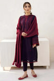3 Piece Unstitched Heavy Embroidered Dhanak Suit ( Plain Dyed Dhanak Wool Shawl )