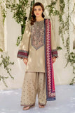 3 Piece Unstitched Heavy Embroidered Dhanak Suit ( Printed Woolen Shawl )