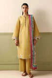 3 Piece Unstitched Heavy Embroidered Dhanak Suit ( Printed Woolen Shawl )
