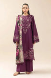 3 Piece Unstitched Heavy Embroidered Dhanak Suit ( Printed Woolen Shawl )