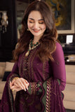 3 Piece Unstitched Heavy Embroidered Dhanak Suit ( Four-sided Embroidered Chiffon Dupatta )