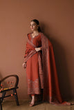 3 Piece Unstitched Heavy Embroidered Dhanak Suit ( Four-sided Embroidered Dhanak Wool Shawl )