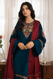 3 Piece Unstitched Heavy Embroidered Dhanak Suit ( Full Embroidered Dhanak Wool Shawl )