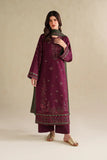 3 Piece Unstitched Heavy Embroidered Dhanak Suit ( Four-sided Embroidered Dhanak Wool Shawl )