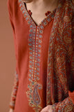 3 Piece Unstitched Heavy Embroidered Dhanak Suit ( Four-sided Embroidered Dhanak Wool Shawl )