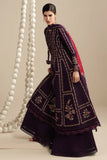 3 Piece Unstitched Heavy Embroidered Dhanak Suit ( Printed Woolen Shawl )
