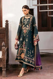 3 Piece Unstitched Heavy Embroidered Dhanak Suit ( Printed Woolen Shawl )
