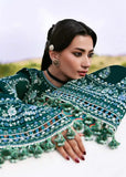 3 Piece Unstitched Heavy Embroidered Dhanak Suit ( Four-sided Embroidered Dhanak Wool Shawl )