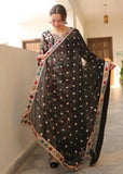 3 Piece Unstitched Heavy Embroidered Dhanak Suit ( Four-sided Embroidered Chiffon Dupatta )