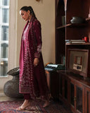 3 Piece Unstitched Heavy Embroidered Dhanak Suit ( Four-sided Embroidered Dhanak Wool Shawl )