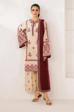 3 Piece Unstitched Heavy Embroidered Dhanak Suit ( Four-sided Embroidered Dhanak Wool Shawl )