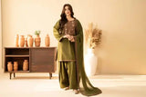 3 Piece Unstitched Heavy Embroidered Dhanak Suit ( Full Embroidered Dhanak Wool Shawl )