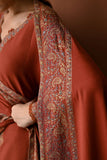 3 Piece Unstitched Heavy Embroidered Dhanak Suit ( Four-sided Embroidered Dhanak Wool Shawl )