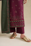 3 Piece Unstitched Heavy Embroidered Dhanak Suit ( Four-sided Embroidered Dhanak Wool Shawl )
