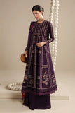 3 Piece Unstitched Heavy Embroidered Dhanak Suit ( Printed Woolen Shawl )
