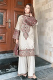 3 Piece Unstitched Heavy Embroidered Dhanak Suit ( Four-sided Embroidered Dhanak Wool Shawl )