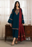 3 Piece Unstitched Heavy Embroidered Dhanak Suit ( Full Embroidered Dhanak Wool Shawl )