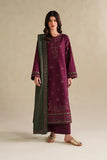 3 Piece Unstitched Heavy Embroidered Dhanak Suit ( Four-sided Embroidered Dhanak Wool Shawl )
