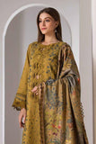 3 Piece Unstitched Heavy Embroidered Dhanak Suit ( Printed Woolen Shawl )