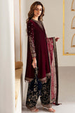 3 Piece Unstitched Heavy Embroidered Velvet Suit ( Heavy Embroidered Organza Dupatta )