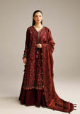 3 Piece Unstitched Heavy Embroidered Dhanak Suit ( Printed Woolen Shawl )