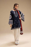 3 Piece Unstitched Heavy Embroidered Dhanak Suit ( Printed Woolen Shawl )