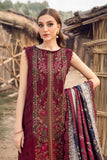 3 Piece Unstitched Heavy Embroidered Dhanak Suit ( Printed Woolen Shawl )