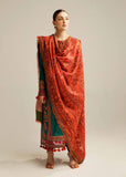 3 Piece Unstitched Heavy Embroidered Dhanak Suit ( Printed Woolen Shawl )