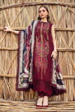 3 Piece Unstitched Heavy Embroidered Dhanak Suit ( Printed Woolen Shawl )