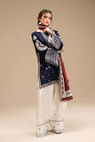 3 Piece Unstitched Heavy Embroidered Dhanak Suit ( Printed Woolen Shawl )