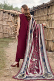 3 Piece Unstitched Heavy Embroidered Dhanak Suit ( Printed Woolen Shawl )